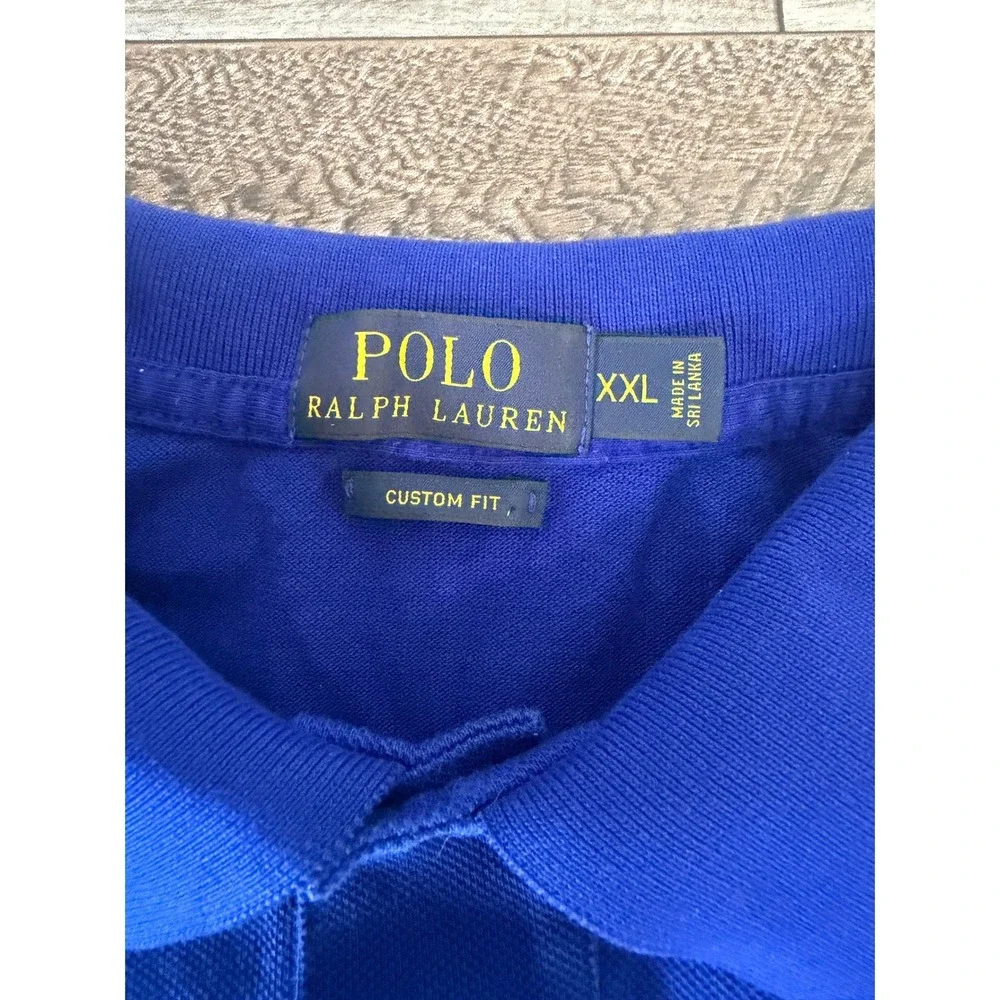 Polo Ralph Lauren Polo Shirt XXL Blue Orange Big Pony Preppy Sporty